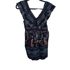 NEW Anthropologie V-Neck Plunge Tunic Mini Dress XXSP